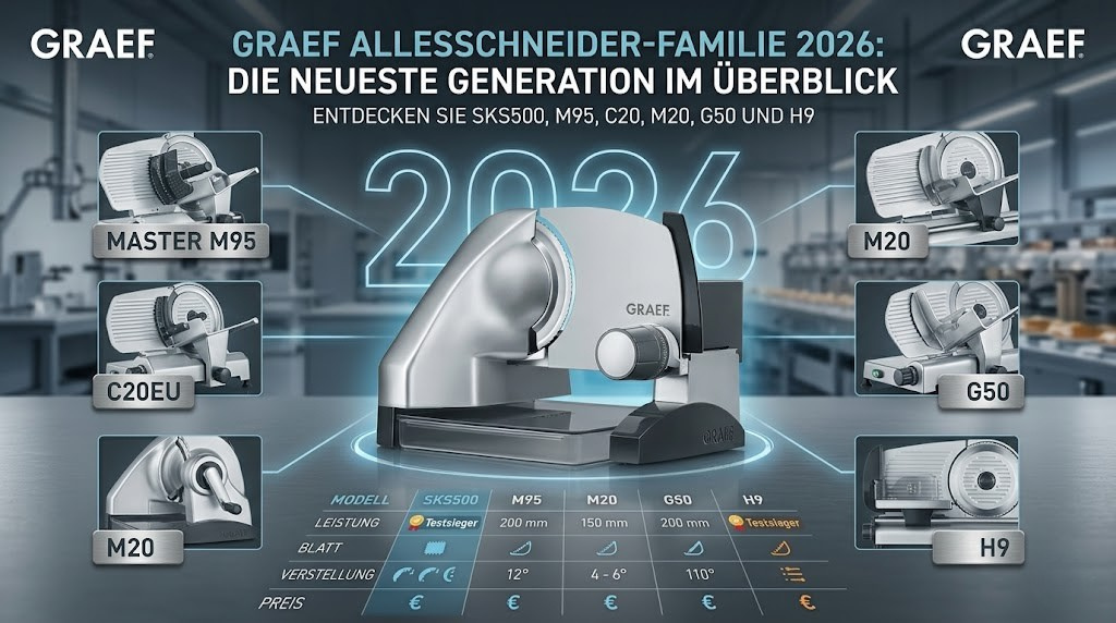 Graef Allesschneider-Familie 2026: SKS500, Master M95, C20EU, M20, G50 und H9 im Überblick