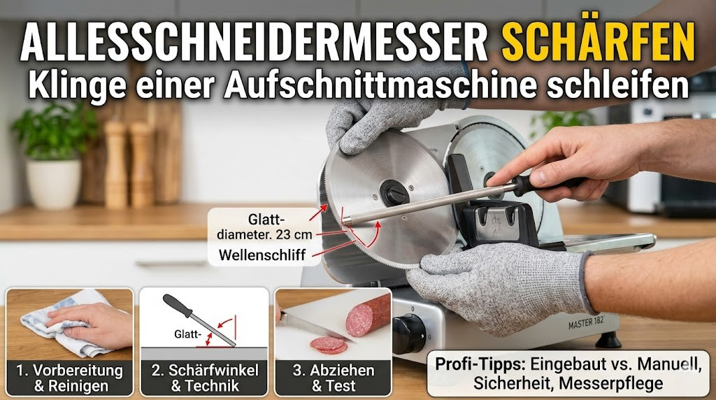 Allesschneidermesser schärfen – Klinge einer Aufschnittmaschine schleifen